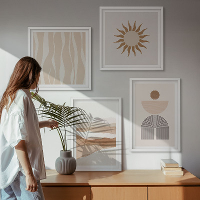Dekorativní sada obrazů Abstraktní geometrie krajiny přírody