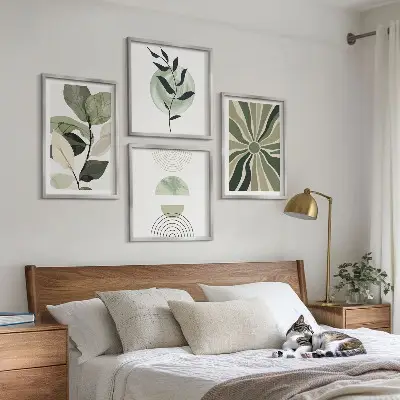 Sada obrazů Geometrické tvary rostlin moderní provedení