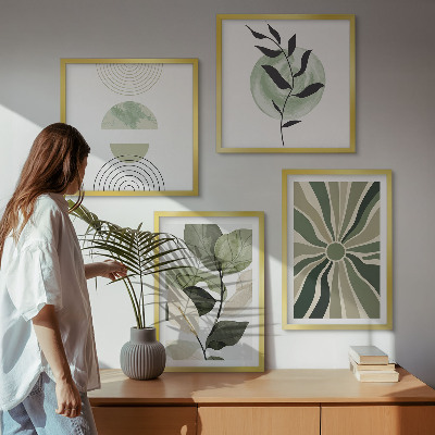 Moderní sada obrazů Geometrické tvary rostlin