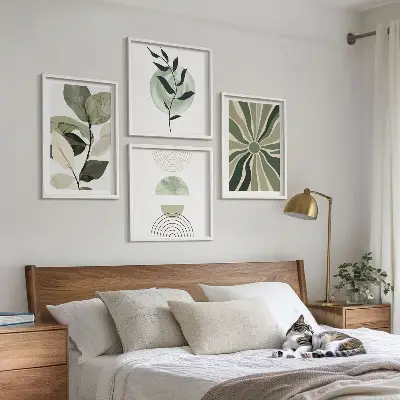 Sada obrazů Geometrické tvary rostlin moderní provedení