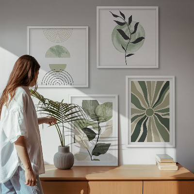 Moderní sada obrazů Geometrické tvary rostlin