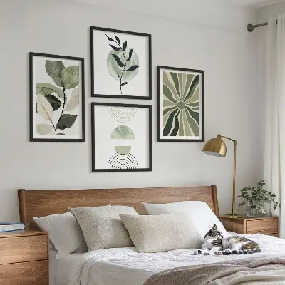 Sada obrazů Geometrické tvary rostlin moderní provedení