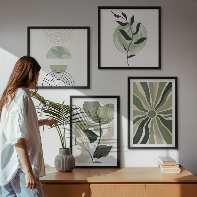 Moderní sada obrazů Geometrické tvary rostlin