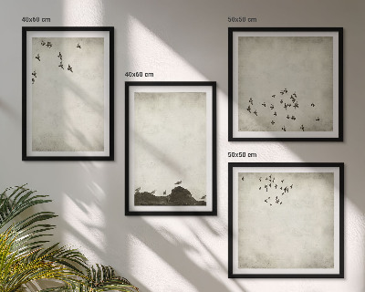 Dekorativní sada obrazů Minimalistická malba ptáků