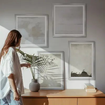 Moderní sada obrazů hejno ptáků s texturou
