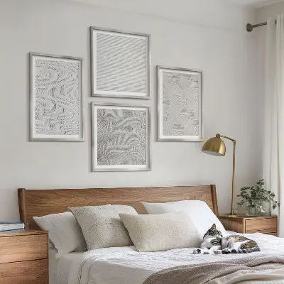 Moderní sada obrazů geometrické struktury s pískovými vzory