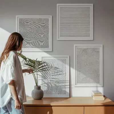 Moderní sada obrazů geometrické struktury s pískovými vzory