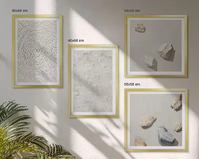 Geometrické kartonové kameny moderní sada obrazů