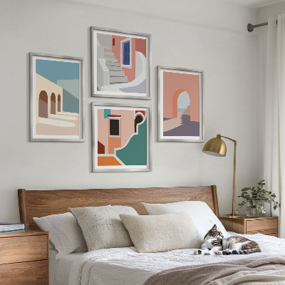 Dekorativní sada obrazů Pastelová minimalistická grafika