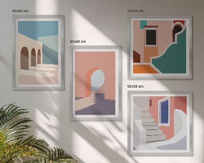 Dekorativní sada obrazů Pastelová minimalistická grafika