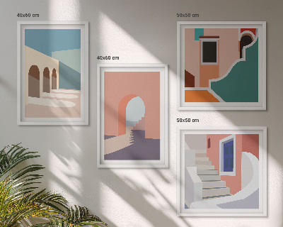 Dekorativní sada obrazů Pastelová minimalistická grafika