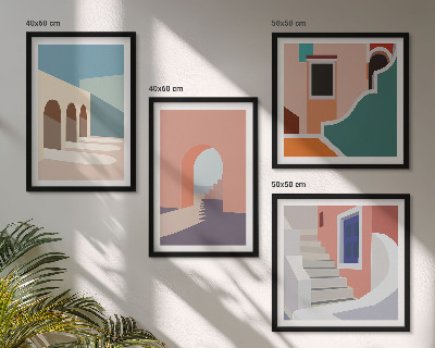 Dekorativní sada obrazů Pastelová minimalistická grafika