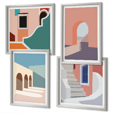 Dekorativní sada obrazů Pastelová minimalistická grafika