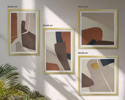 Sada abstraktních obrazů moderní tvary
