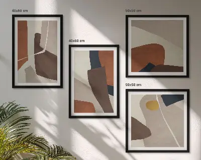 Sada abstraktních obrazů moderní tvary