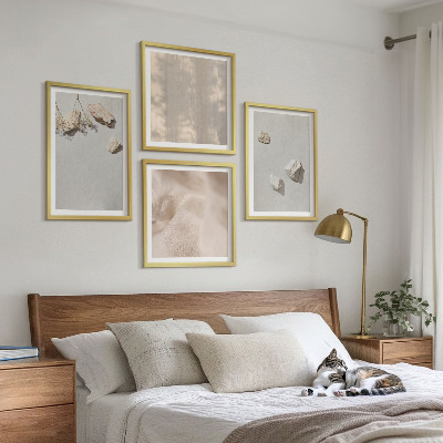 Moderní sada obrazů Plážové dekorace s kameny v boho stylu