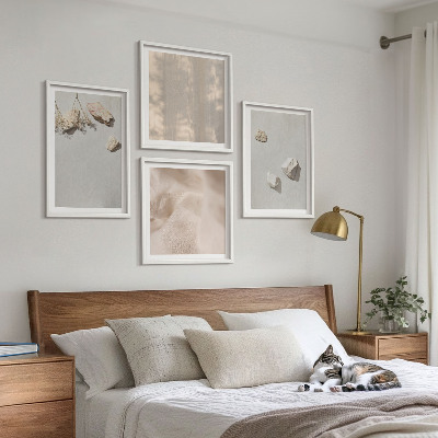 Moderní sada obrazů Plážové dekorace s kameny v boho stylu