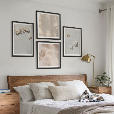 Moderní sada obrazů Plážové dekorace s kameny v boho stylu