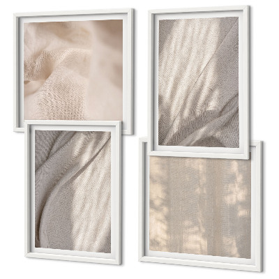 Moderní sada obrazů Přírodní boho látky detail