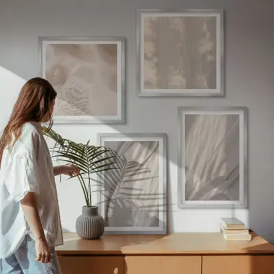 Sada obrazů Moderní příroda detail boho látek