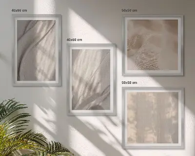 Sada obrazů Moderní příroda detail boho látek
