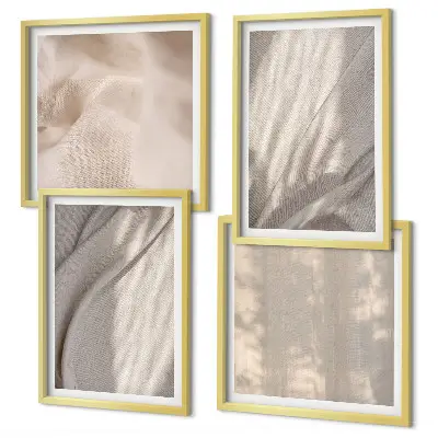 Sada obrazů Moderní příroda detail boho látek