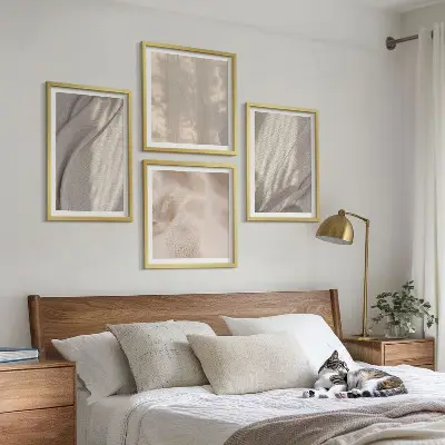 Sada obrazů Moderní příroda detail boho látek