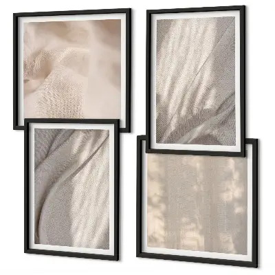 Sada obrazů Moderní příroda detail boho látek