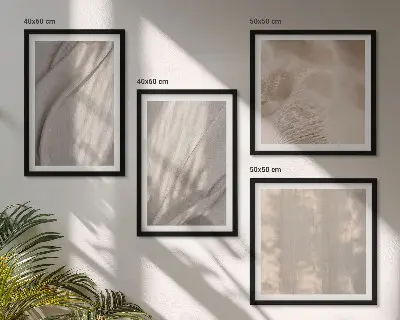 Sada obrazů Moderní příroda detail boho látek