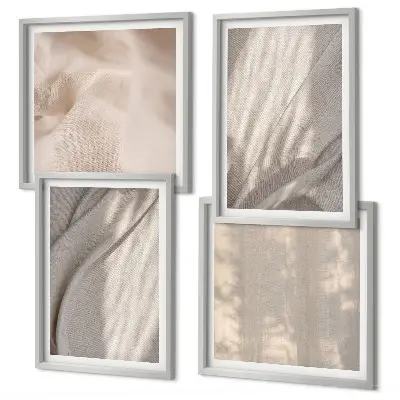 Sada obrazů Moderní příroda detail boho látek