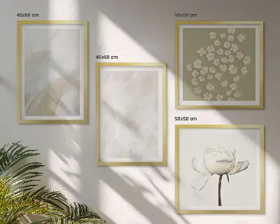 Moderní sada obrazů s motivem květin v módním boho stylu s texturou