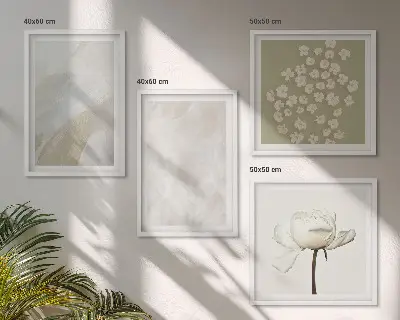 Moderní sada obrazů s motivem květin v módním boho stylu s texturou