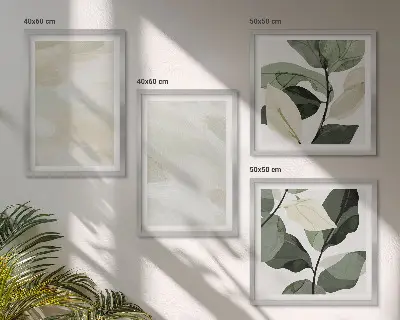 Dekorativní sada obrazů v jasných abstraktních boho barvách