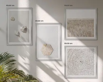 Moderní sada obrazů s lehkými boho pískovými texturami