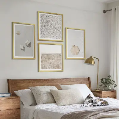 Moderní sada obrazů s lehkými boho pískovými texturami