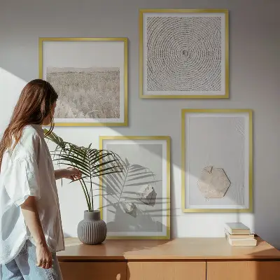 Moderní sada obrazů s lehkými boho pískovými texturami