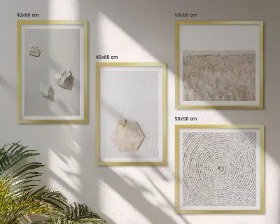 Moderní sada obrazů s lehkými boho pískovými texturami