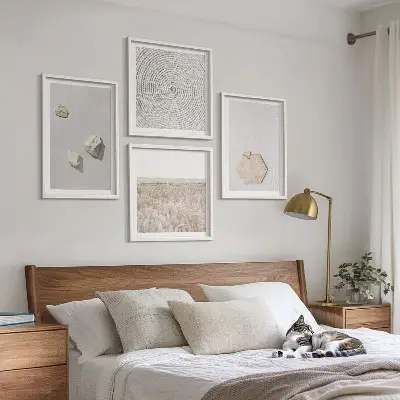 Moderní sada obrazů s lehkými boho pískovými texturami