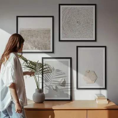Moderní sada obrazů s lehkými boho pískovými texturami