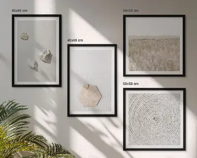 Moderní sada obrazů s lehkými boho pískovými texturami
