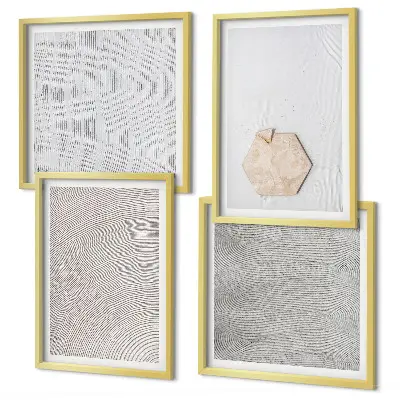 Dekorativní sada obrazů lehké boho pískové textury