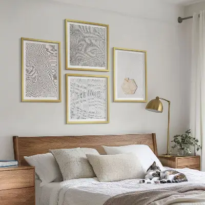 Dekorativní sada obrazů lehké boho pískové textury