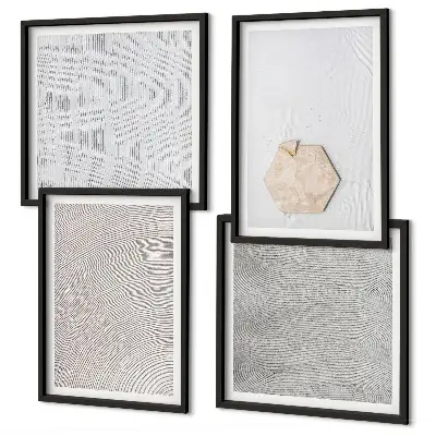 Dekorativní sada obrazů lehké boho pískové textury