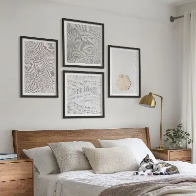 Dekorativní sada obrazů lehké boho pískové textury