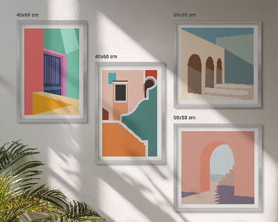Moderní sada obrazů Barevné ilustrace města