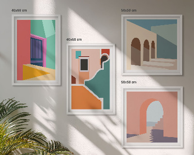 Moderní sada obrazů Barevné ilustrace města