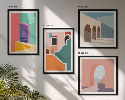 Moderní sada obrazů Barevné ilustrace města