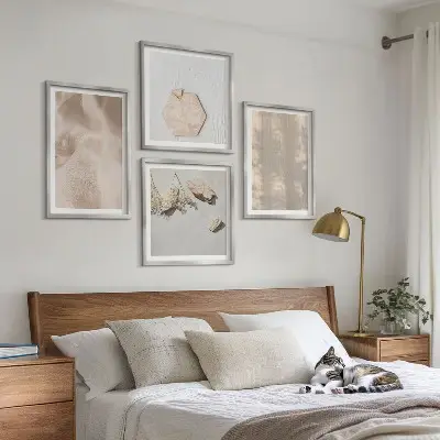 Dekorativní sada obrazů s motivem jemných přírodních boho textur