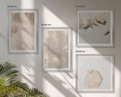 Dekorativní sada obrazů s motivem jemných přírodních boho textur