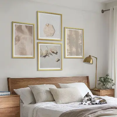 Dekorativní sada obrazů s motivem jemných přírodních boho textur
